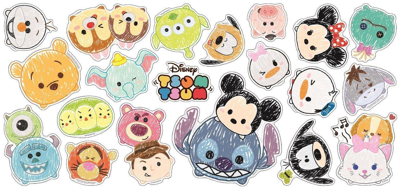1375x653 Disney Tsum Tsum Decoration Sticker 20 Elements Decals Tsum Tsum Sticker Wallpaper & Background Download