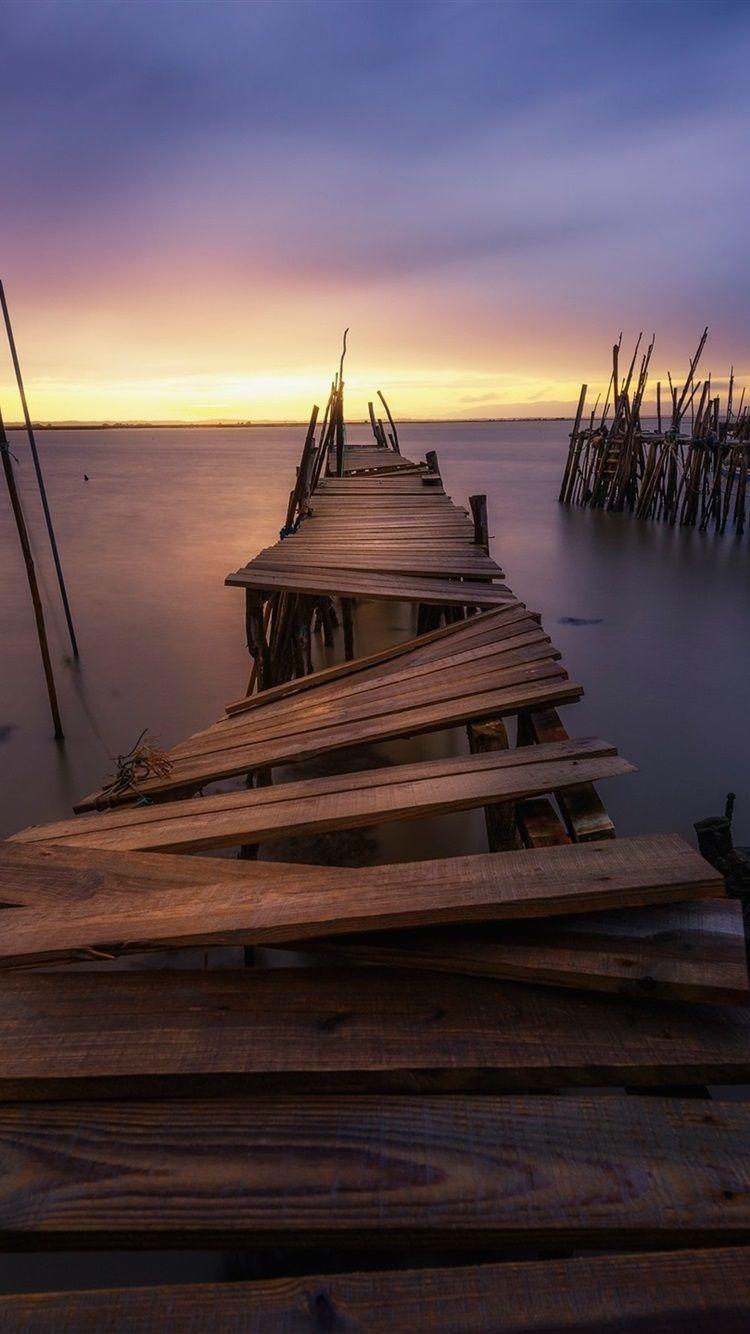 750x1334 Wallpaper Pier, sea, dusk, sunset 1920x1440 HD Picture, Image