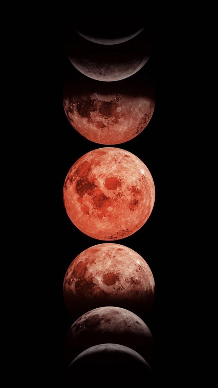 750x1334 Red Moon iPhone wallpaper