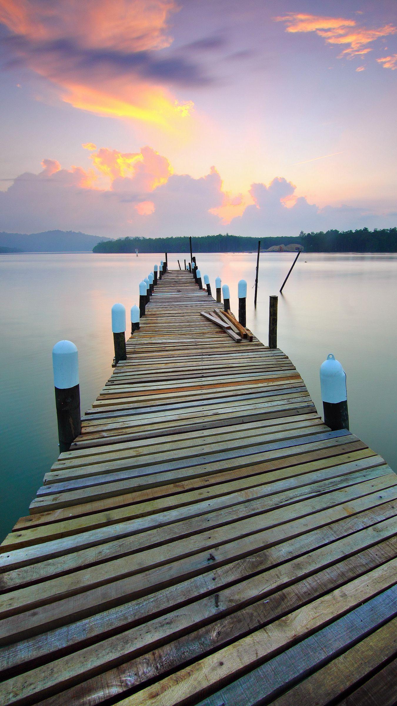 1350x2400 Download wallpaper 1350x2400 pier, sunset, lake, boardwalk iphone 8+/7+/6s+/for parallax HD background