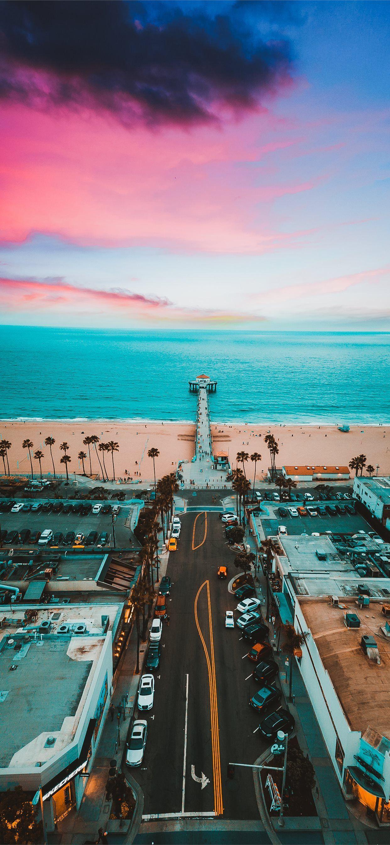 1242x2688 Manhattan Beach Pier iPhone 11 Wallpaper Free Download