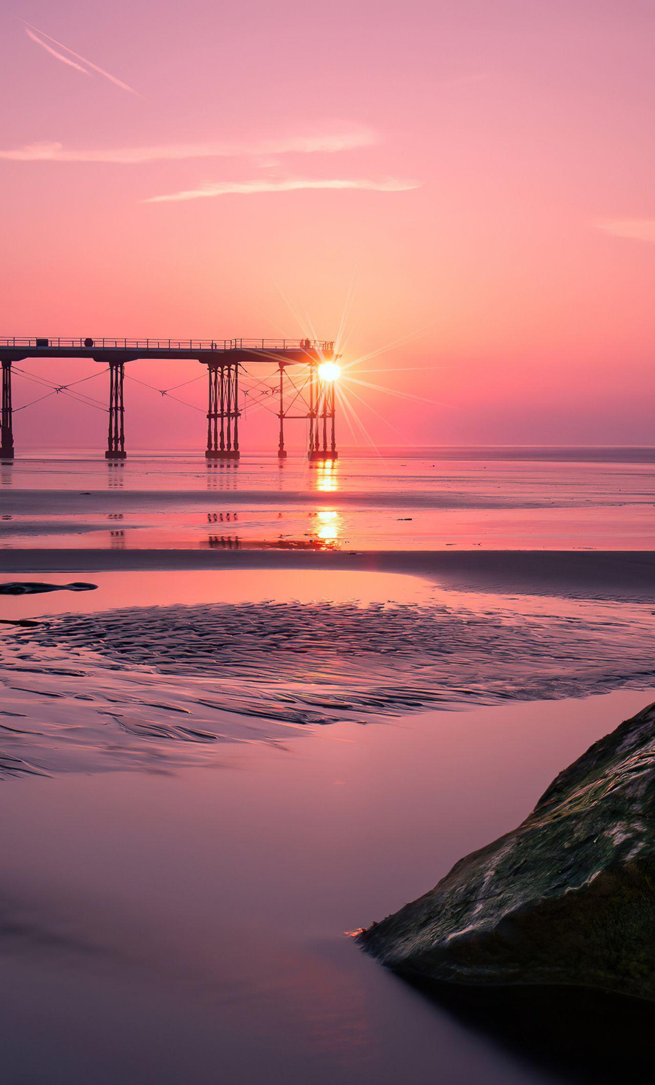 1280x2120 Pier Beach Sunset 4k iPhone HD 4k Wallpaper, Image, Background, Photo and Picture