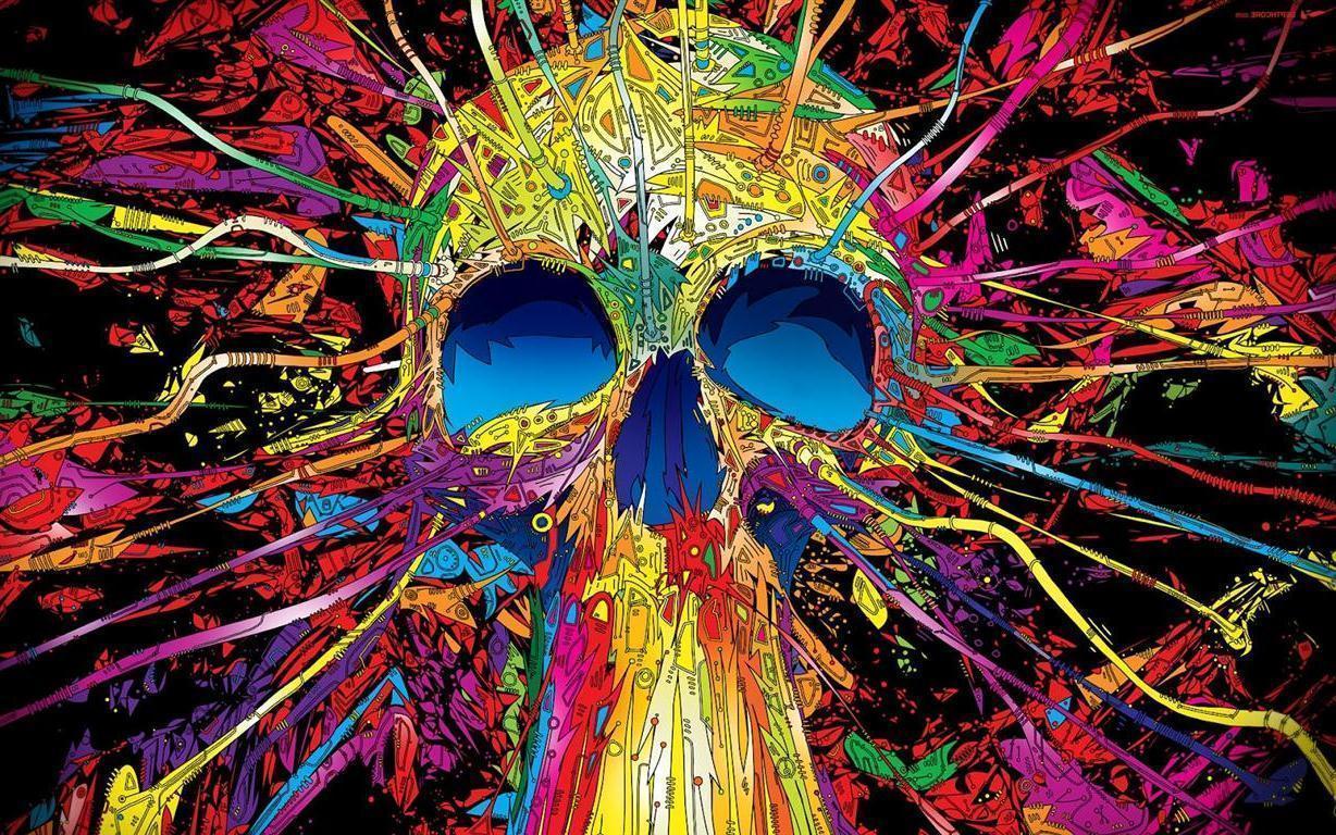 1228x768 Abstract Skull Wallpaper