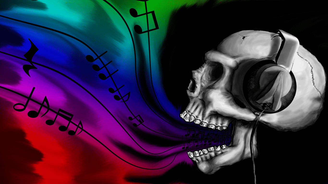 1366x768 Headphones Skulls Wallpaper Headphones Skulls Music Wallpaper Skull HD Wallpaper