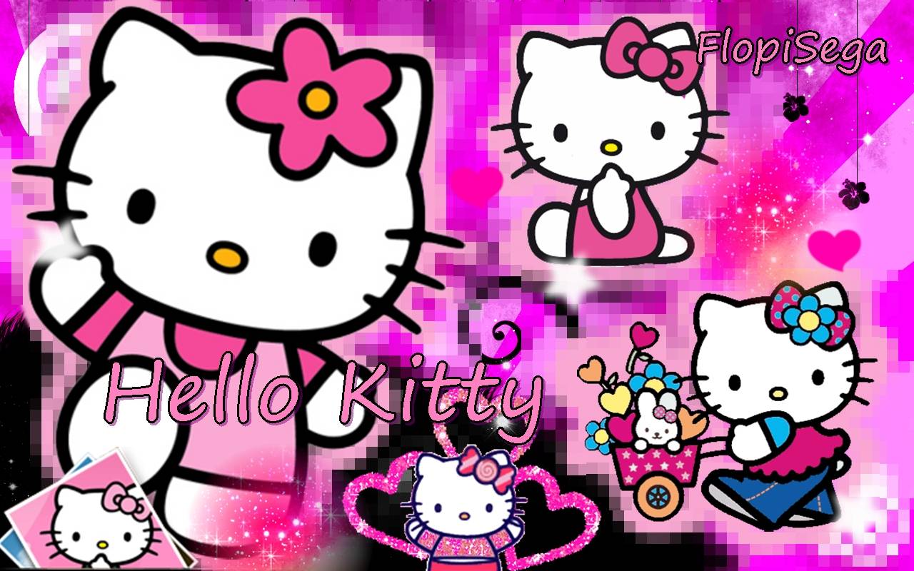 1280x800 Hello Kitty Black And Pink Wallpaper