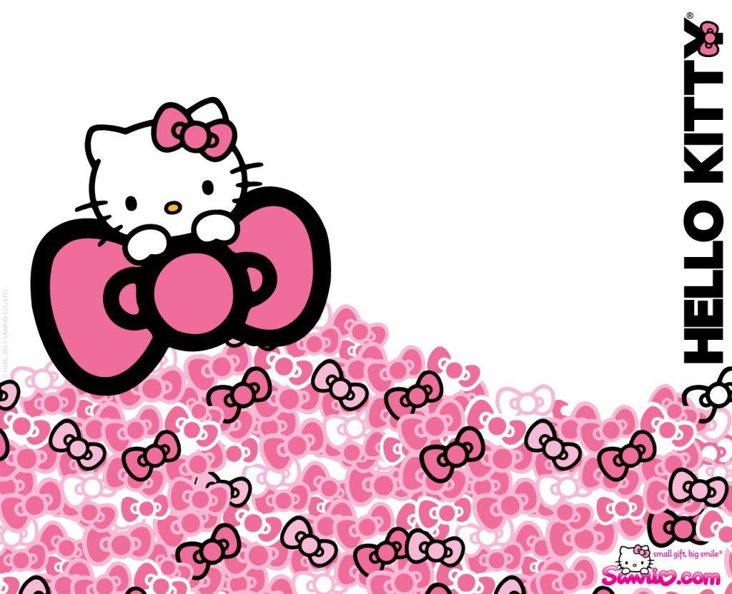 1024x832 Hello Kitty Black And Pink Wallpaper