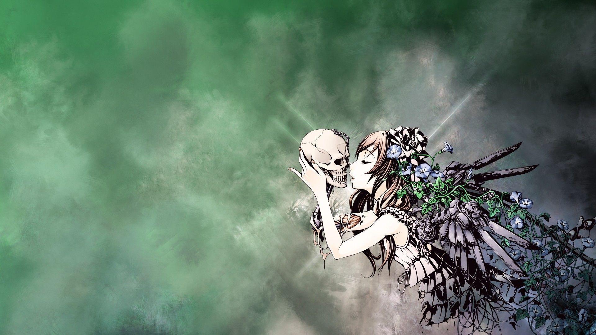 1920x1080 Girl Skull Wallpaper