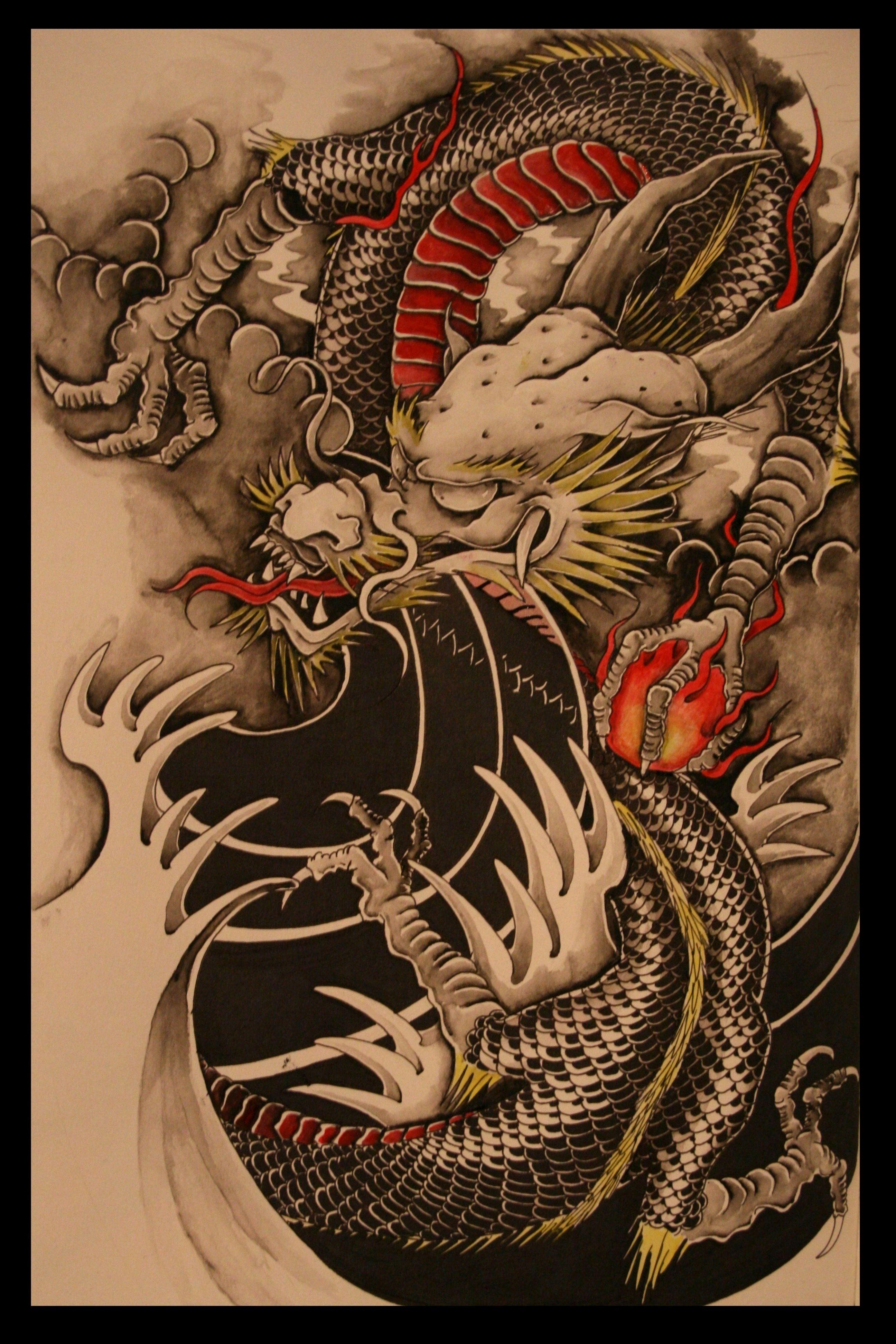 2592x3888 Japanese Dragon Wallpaper
