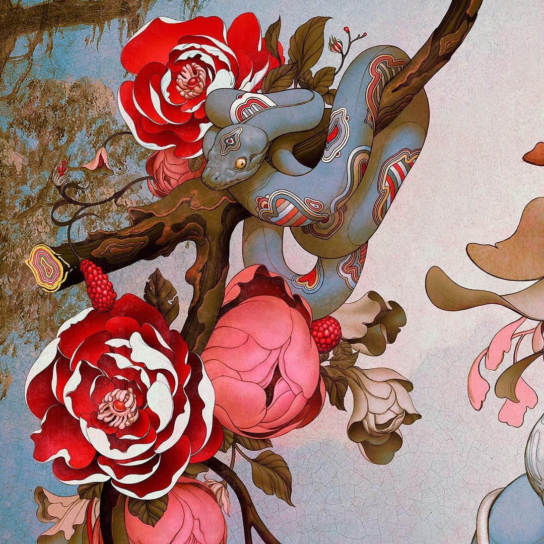 1080x1080 James Jean Wallpaper