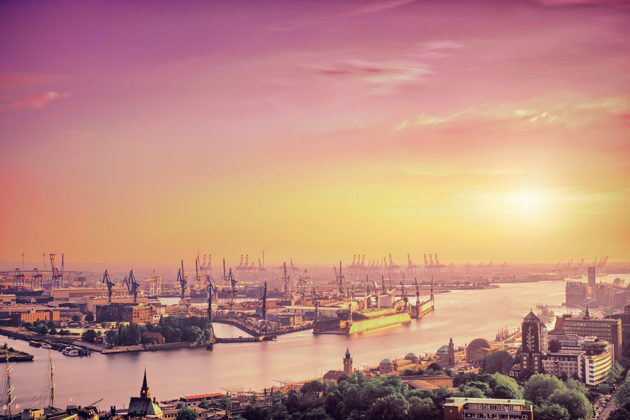 2048x1366 Hamburg HD Wallpaper. Cities in germany, Sunset city, London skyline