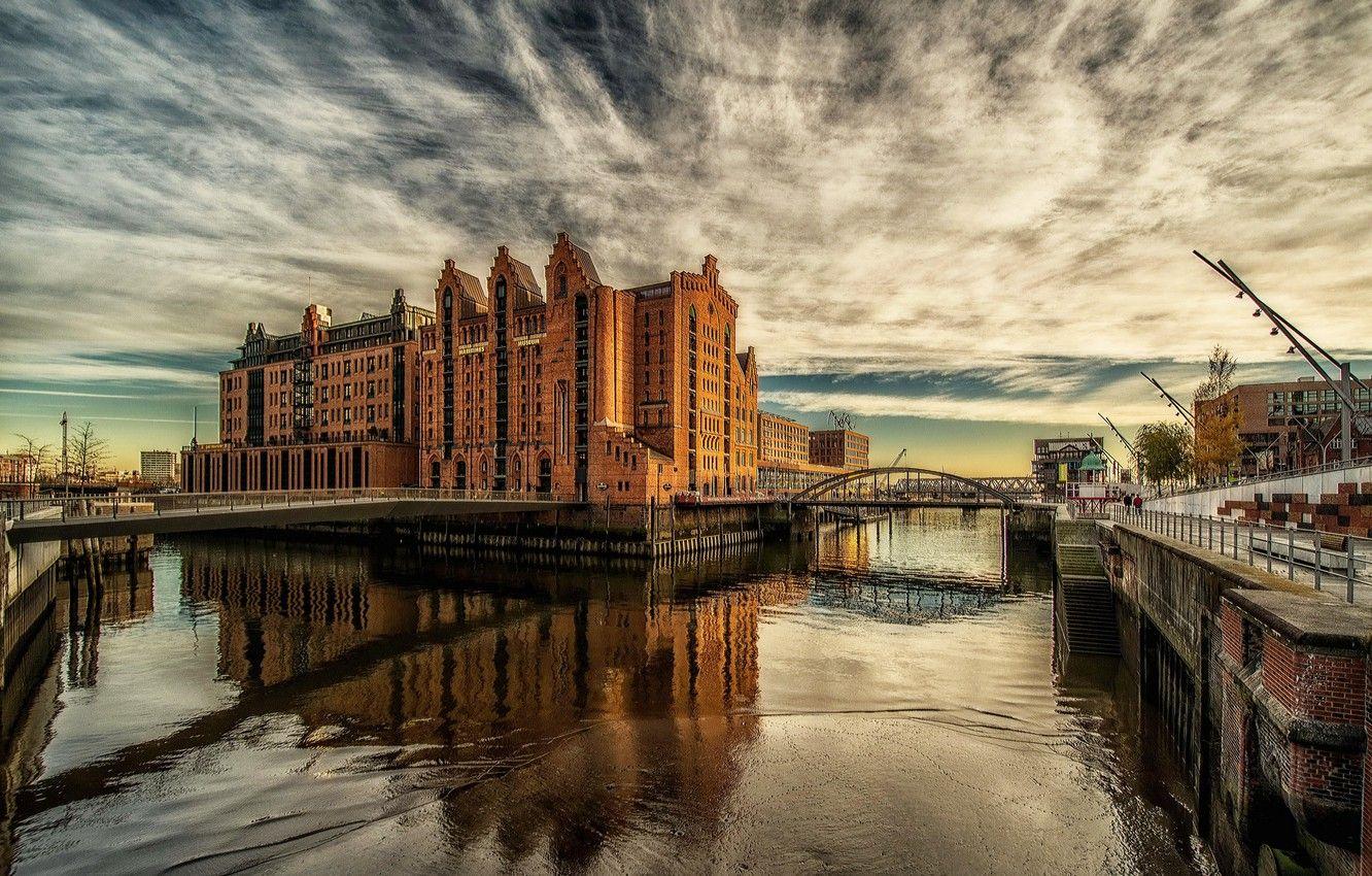 1332x850 Wallpaper bridge, HDR, Germany, channel, Hamburg, Germany, Hamburg image for desktop, section город