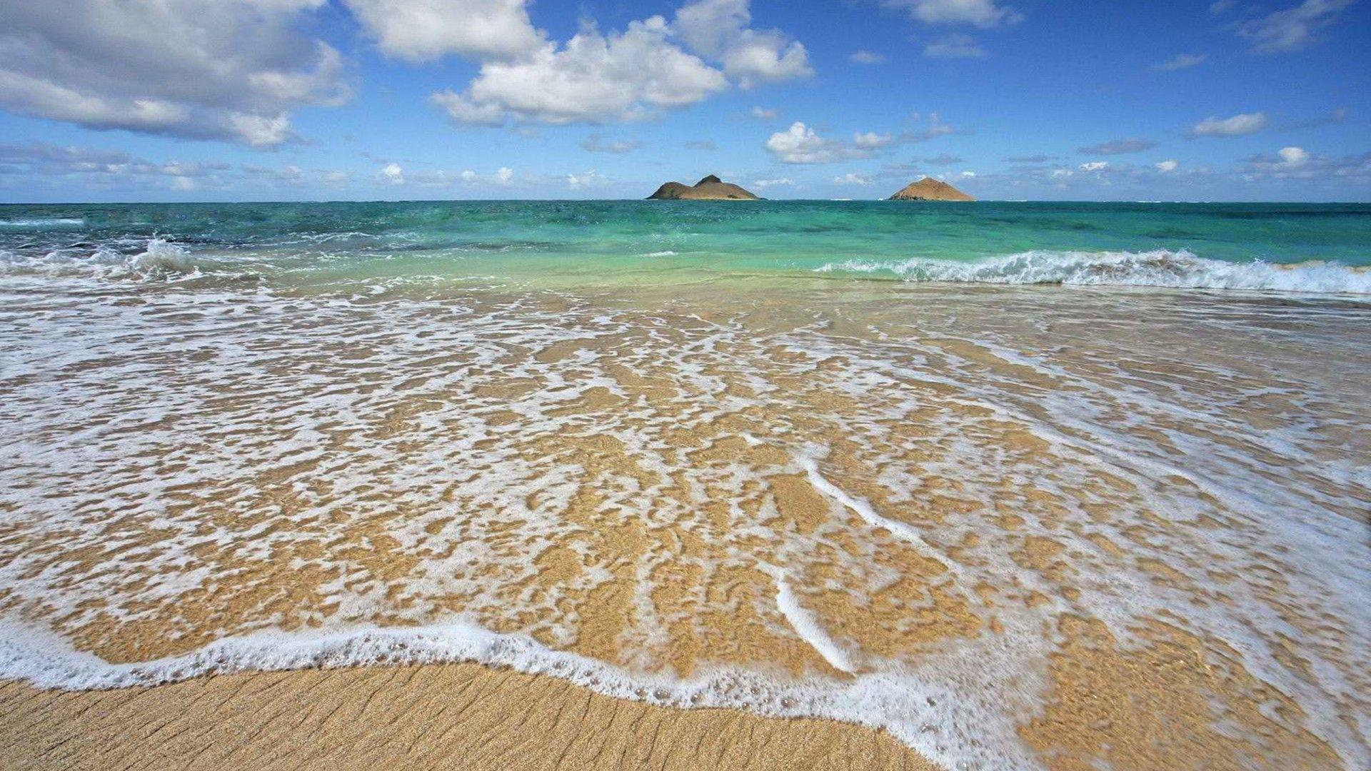 1920x1080 Hawaii Beach Waves Honeymoon Wallpaper :