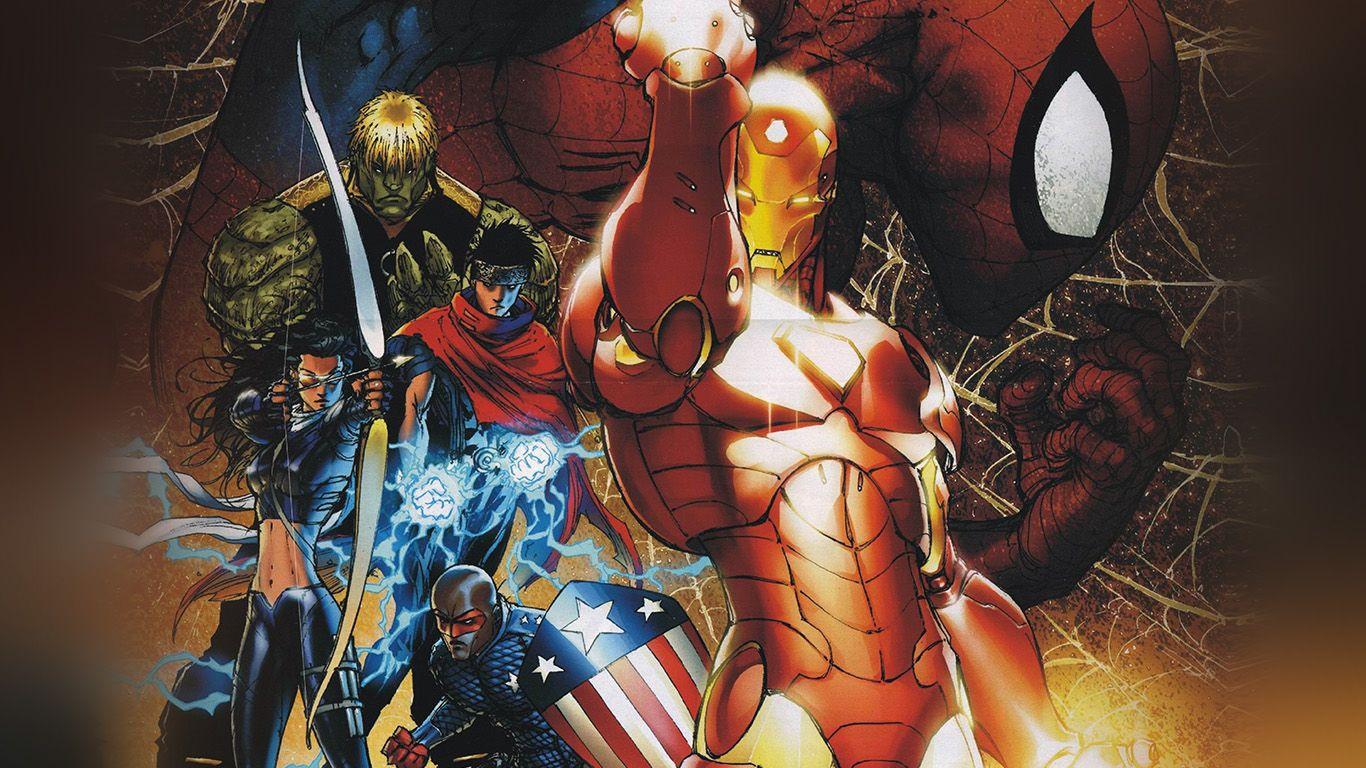 1366x768 Spiderman Ironman Civilwar Art Poster Illustration Wallpaper