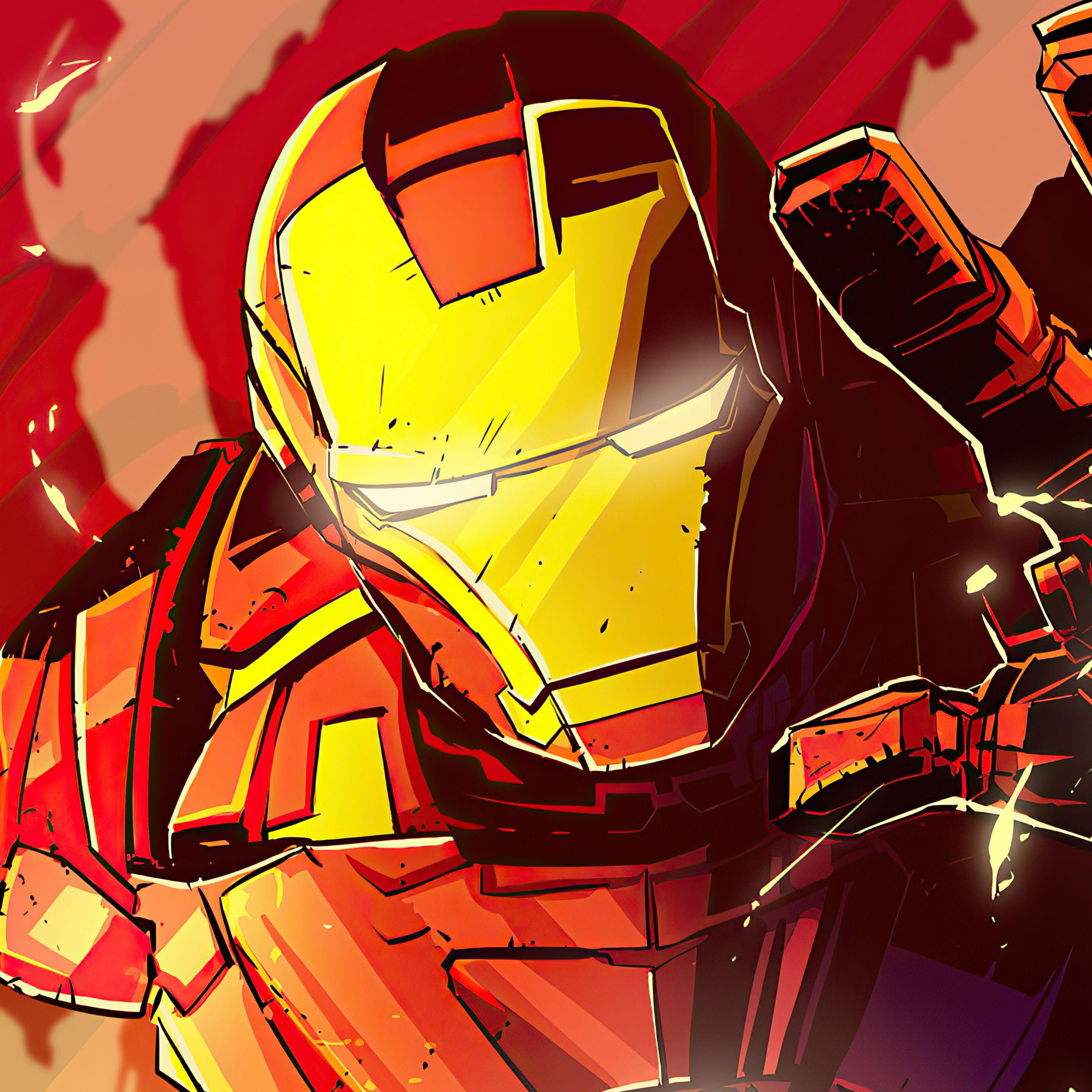 2932x2932 Iron Man New Illustration iPad Pro Retina Display Wallpaper, HD Superheroes 4K Wallpaper, Image, Photo and Background