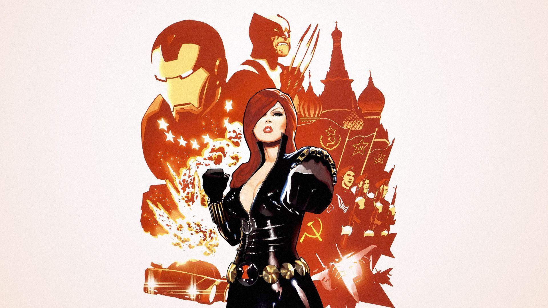 1920x1080 Desktop wallpaper black widow, minimal, marvel comics, HD image, picture, background, f8e20a