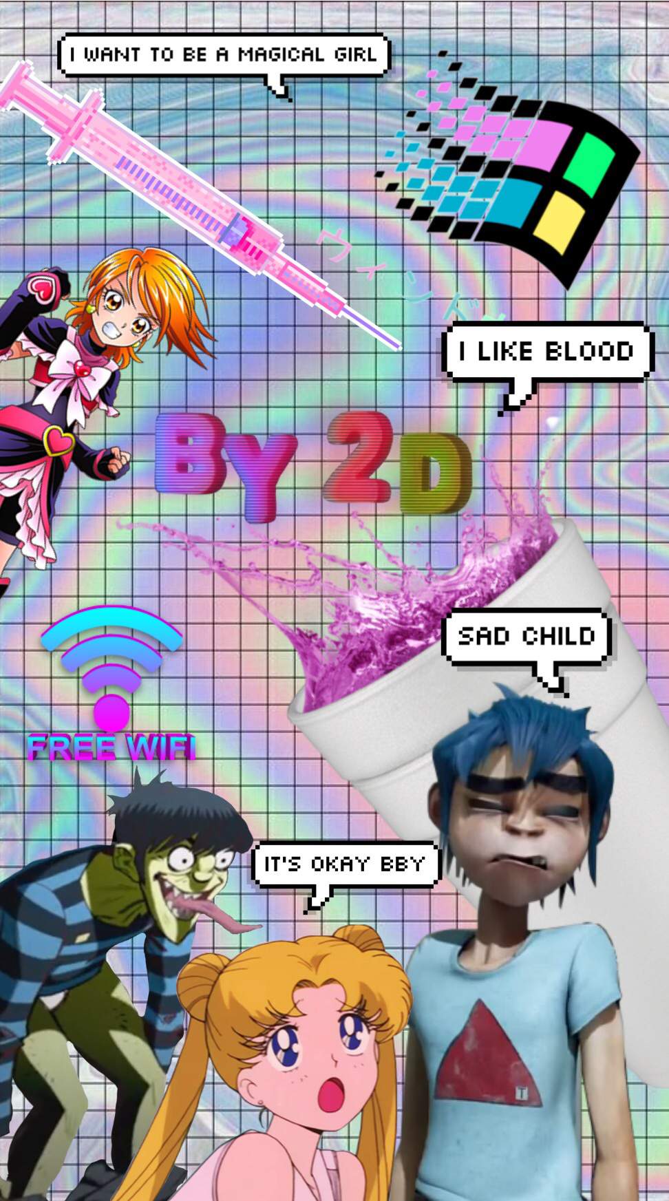 972x1745 Vaporwave Wallpaper