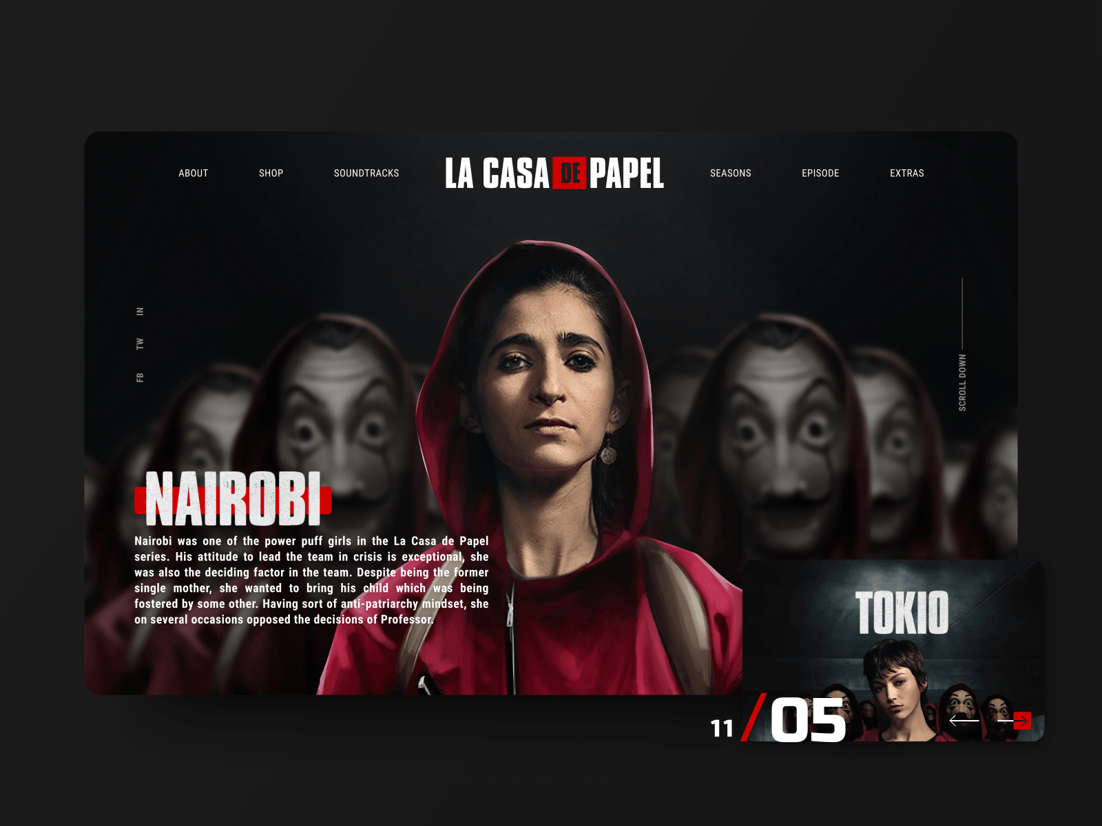 1600x1200 Homepage concept for Money Heist tv series by Gohar Avagyan on Dribbble