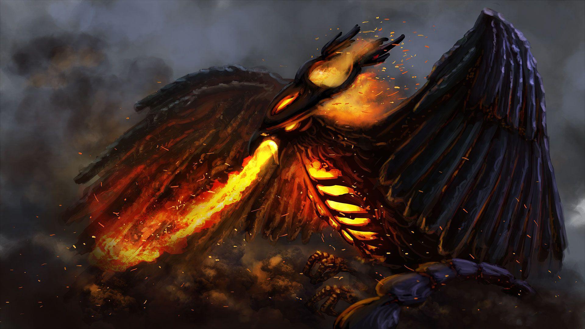 1920x1080 Phoenix dragon snake art Wallpaper Picture 1920x1080