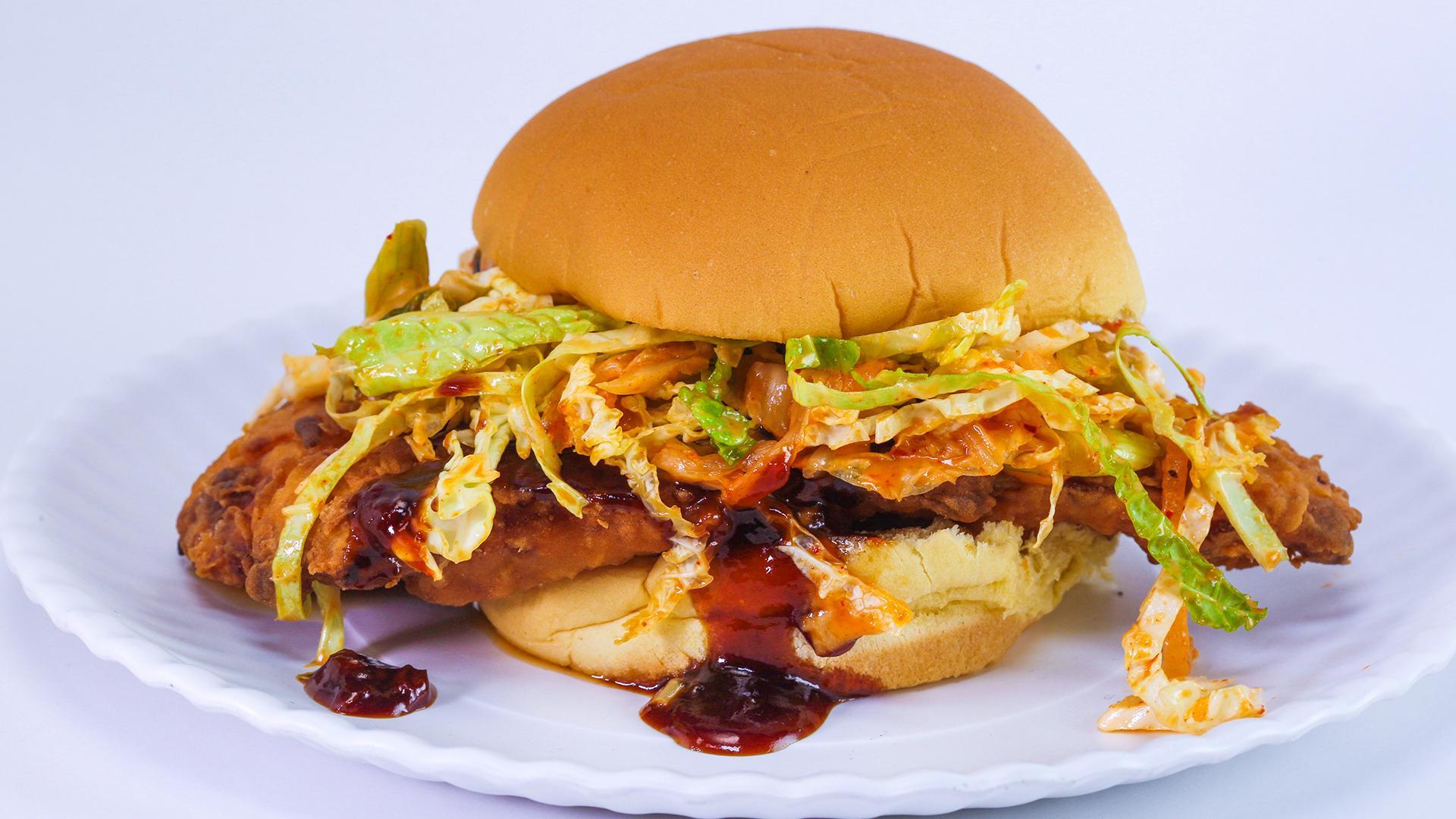 1920x1080 Rachael's Korean Fried Chicken Sandwiches with Kimchi Slaw. Rachael Ray Show