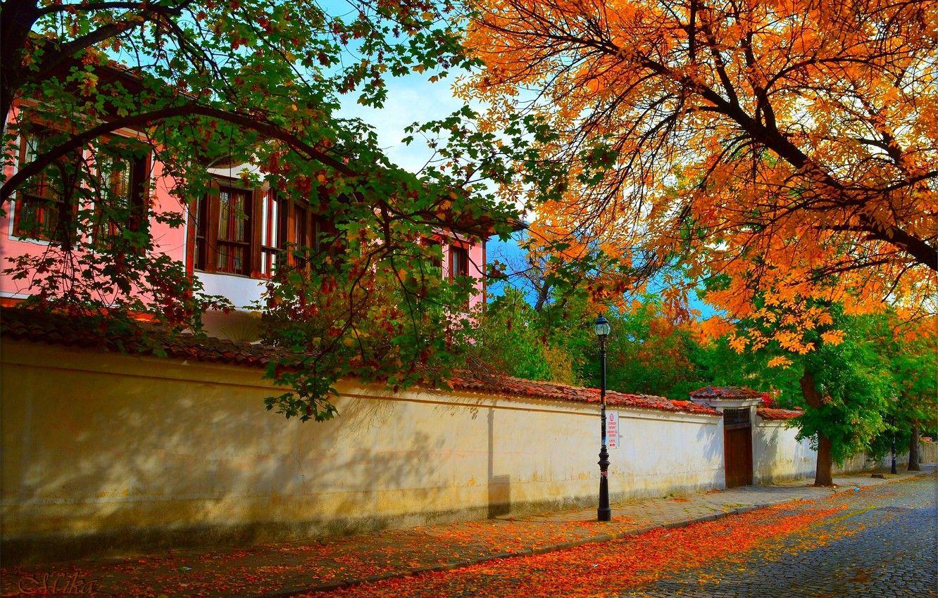 1332x850 Wallpaper The city, Autumn, House, Street, House, Fall, Autumn, Street, Town image for desktop, section город