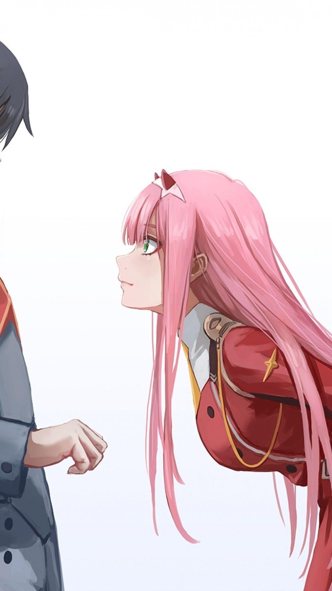 1080x1920 Zero Two X Hiro, Darling In The Franxx, Pink Hair, In The Franxx Wallpaper & Background Download