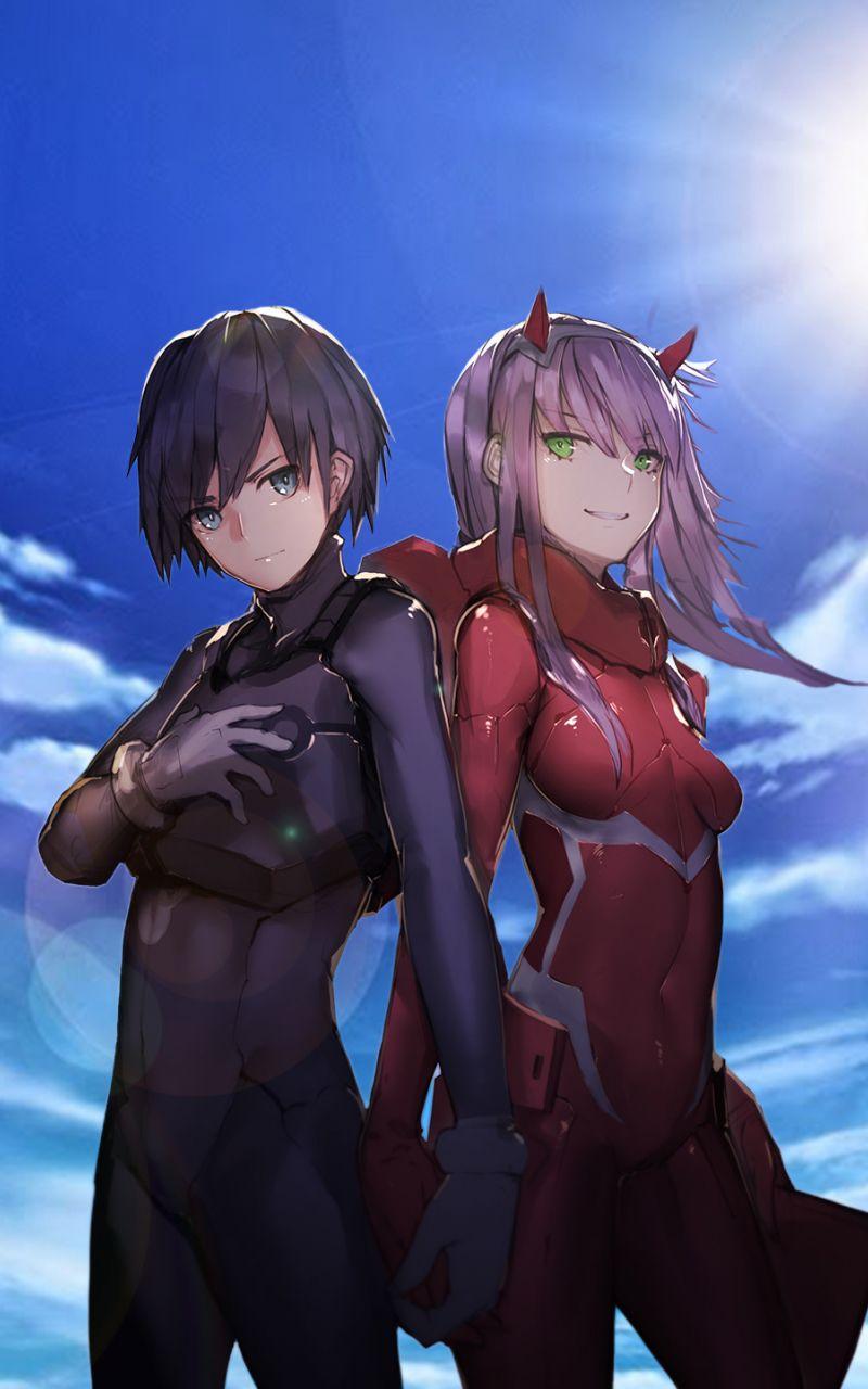 800x1280 Download 800x1280 Wallpaper Hiro And Zero Two, Anime, Happy, Couple, Samsung Galaxy Note Gt N Meizu Mx 800x1280 HD Image Background