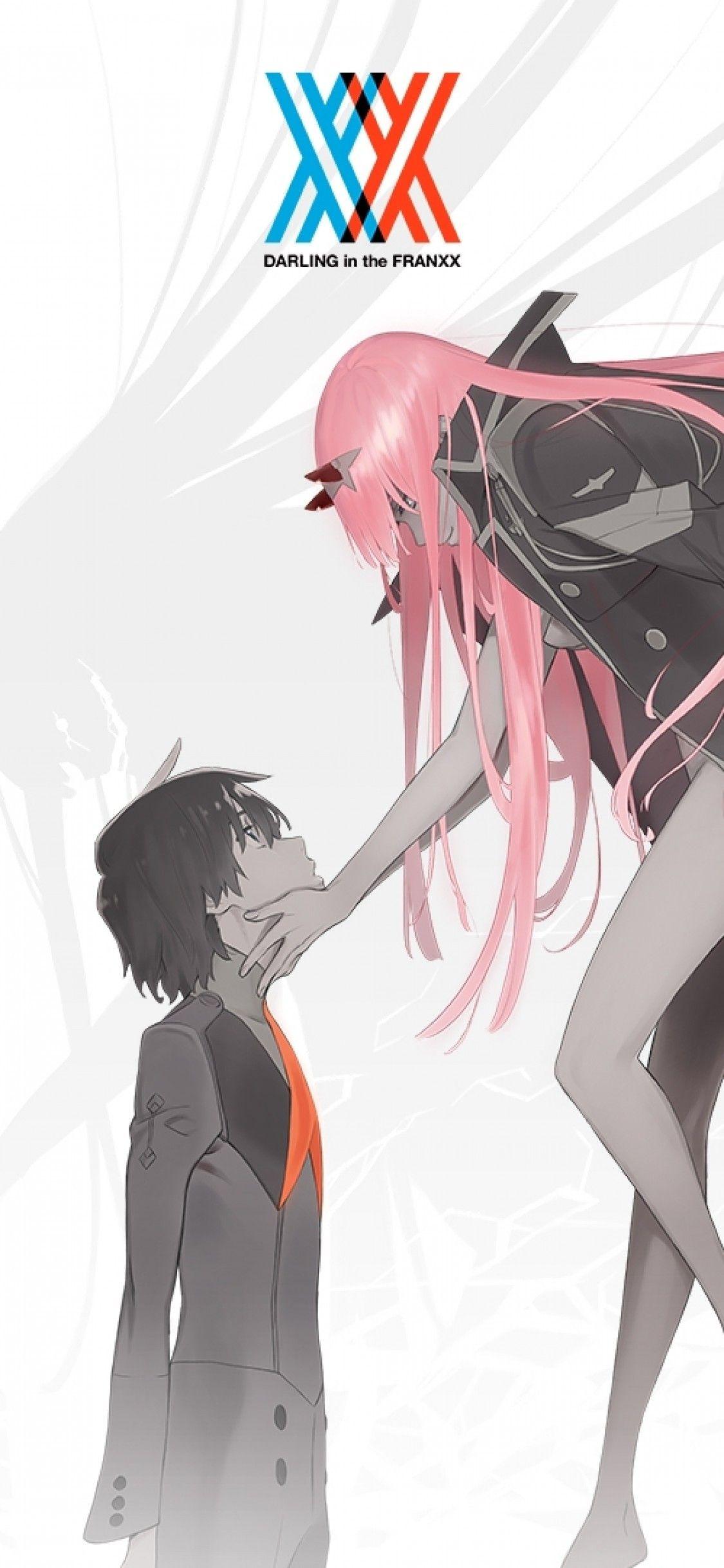 1125x2436 Download 1125x2436 Darling In The Franxx, Zero Two, Hiro, Pink Hair, Romance, Coat Wallpaper for iPhone X