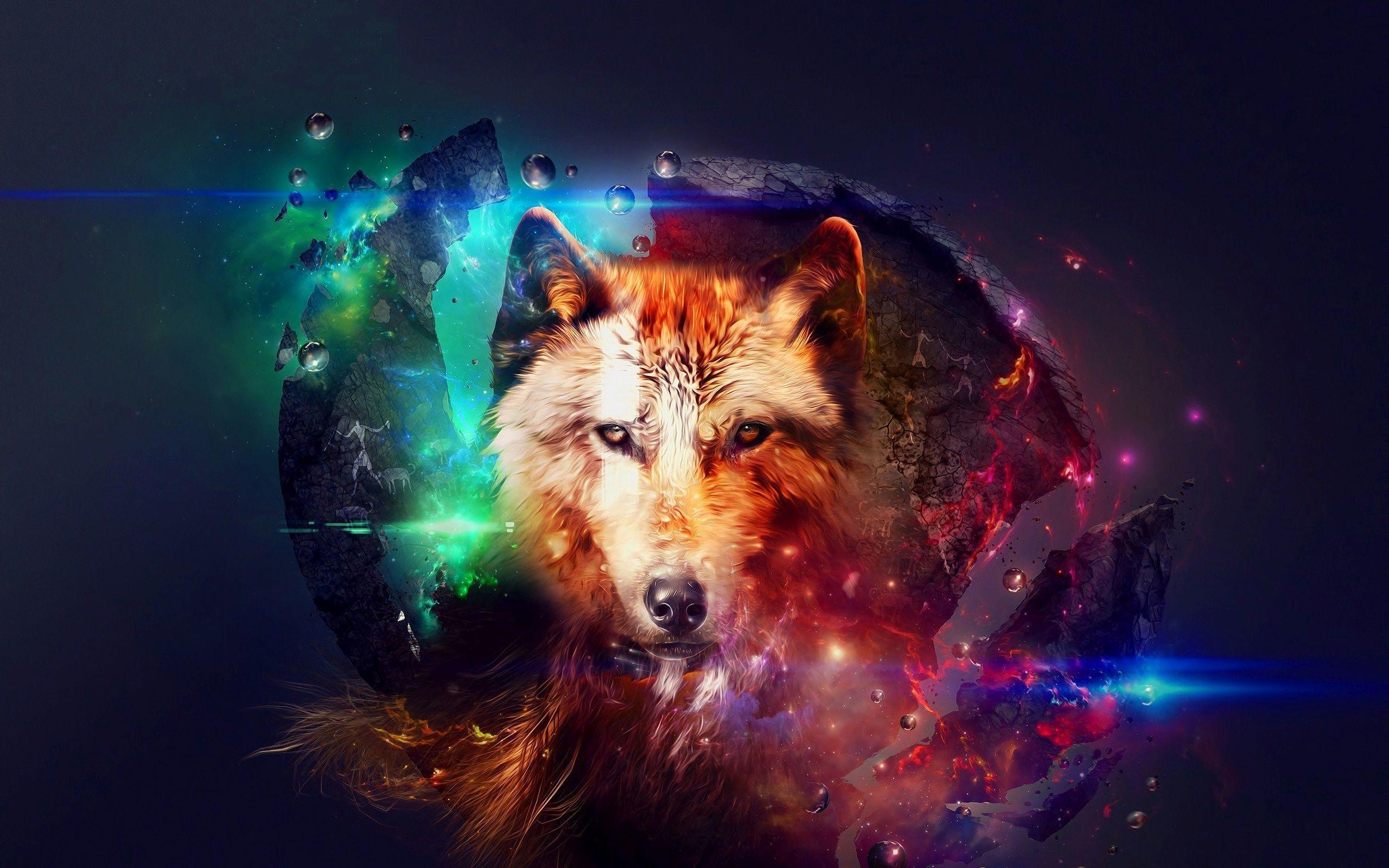 2560x1600 Galaxy Wolf Wallpaper