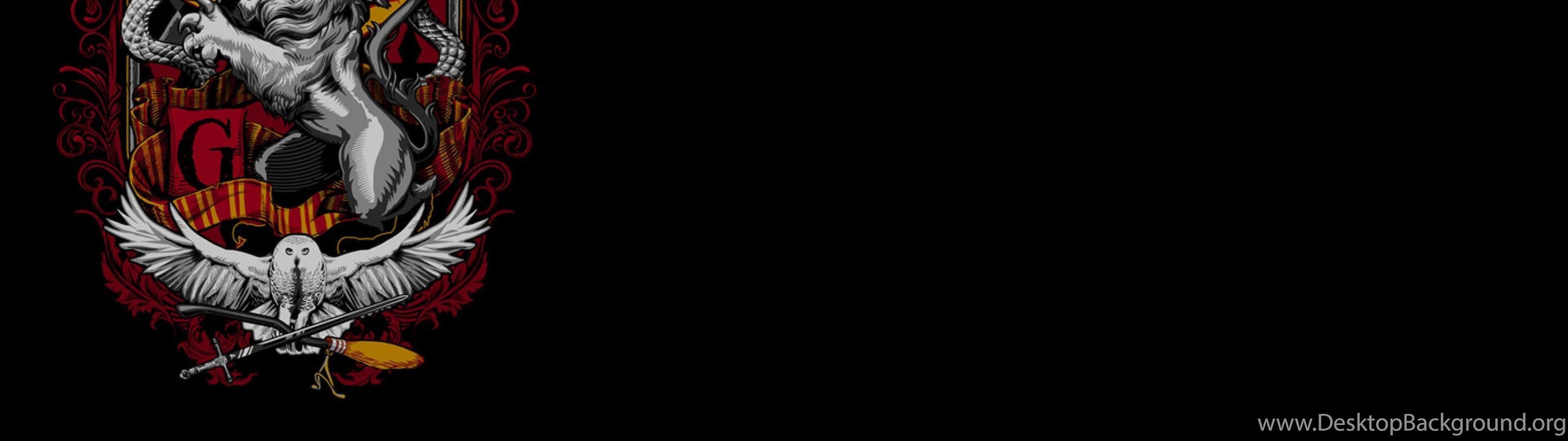 3840x1080 Harry Potter Crest Hufflepuff Gryffindor Hogwarts Slytherin. Desktop Background