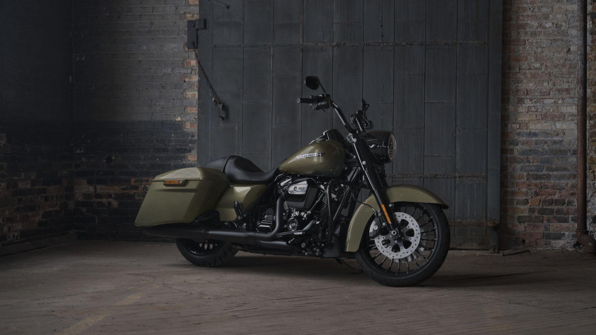 1920x1080 Desktop Wallpaper Dark Green, Harley Davidson Road King, HD Image, Picture, Background, 584f3f