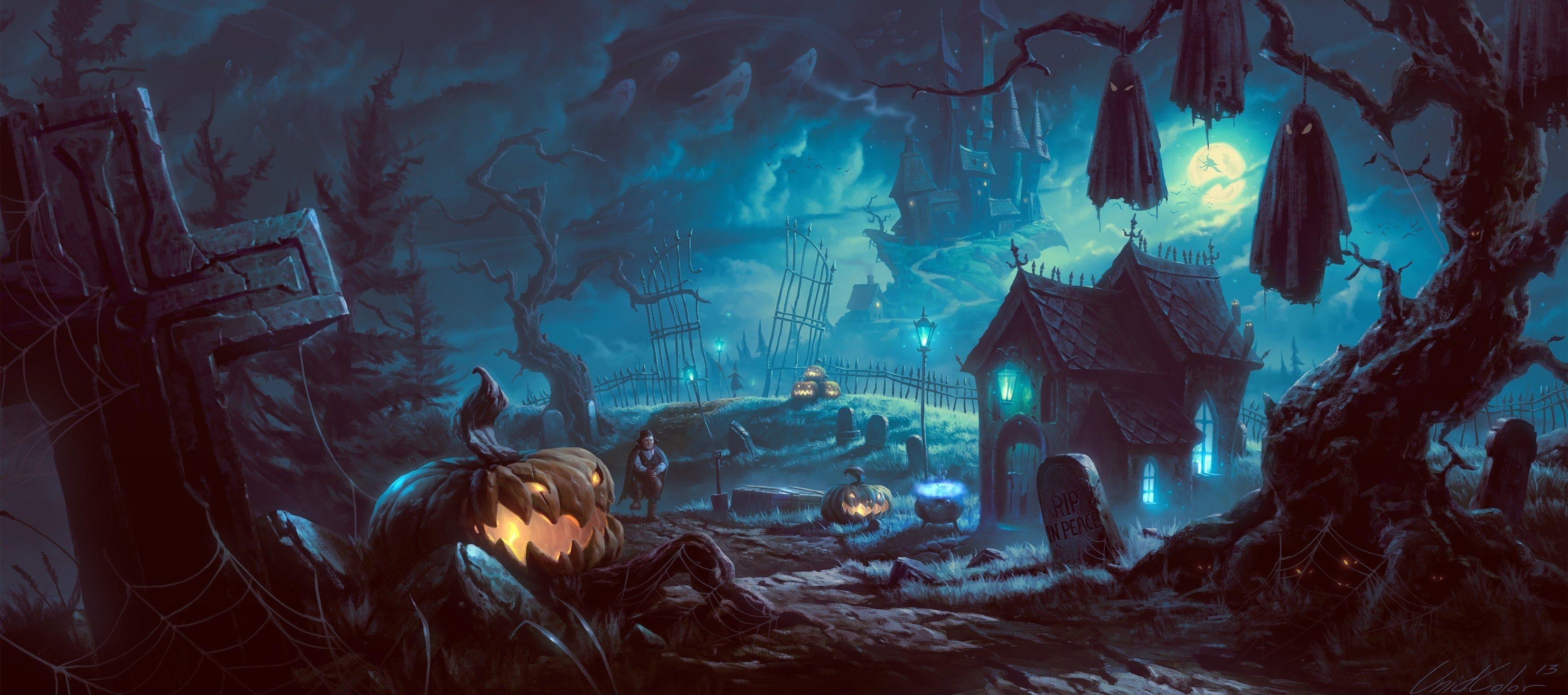 3500x1553 Free download 78 Halloween Desktop Wallpaper [3500x1553] for your Desktop, Mobile & Tablet. Explore Halloween Pc Wallpaper. Halloween Wallpaper For Computer, Free Halloween Desktop Wallpaper, Halloween Windows Wallpaper