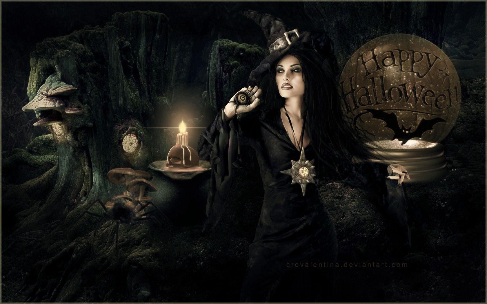 1680x1050 Halloween Witch Wallpaper Desktop