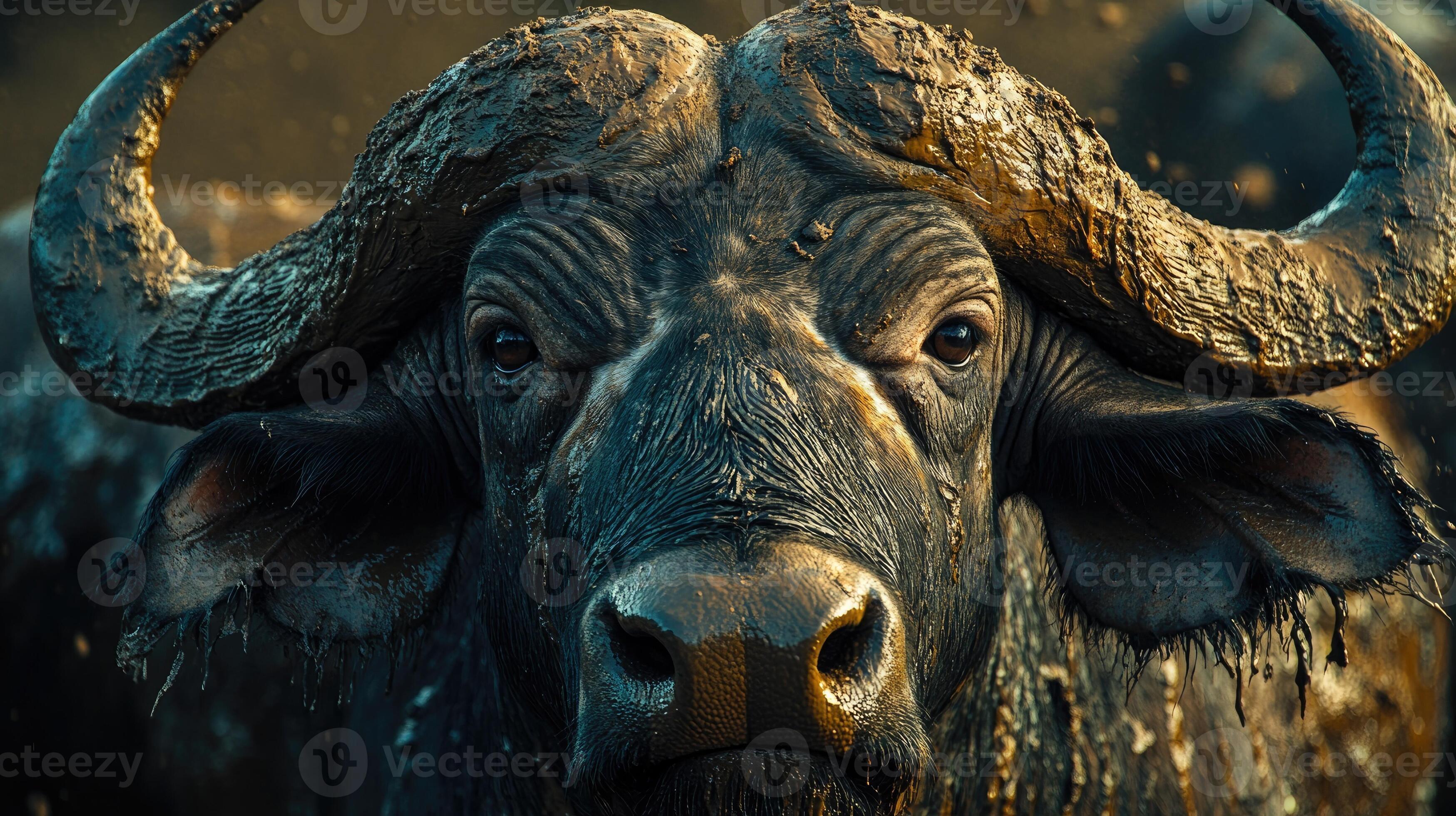 3497x1960 Majestic african buffalo showing its strength and power in the wild