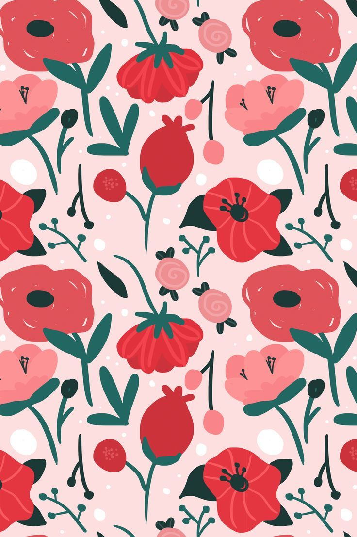 736x1107 Flower Pattern Illustration Background Screensaver