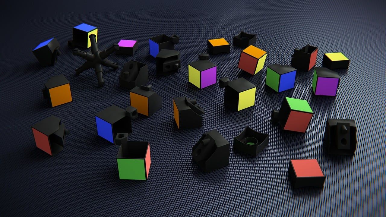 1280x720 Free Broken Cube & Cube Image