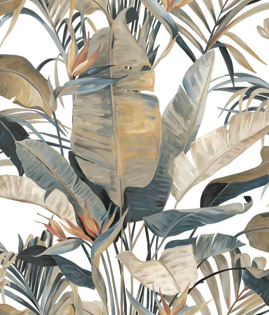 900x1053 Tropical Cabana Plush Neutral Peel & Stick Wallpaper