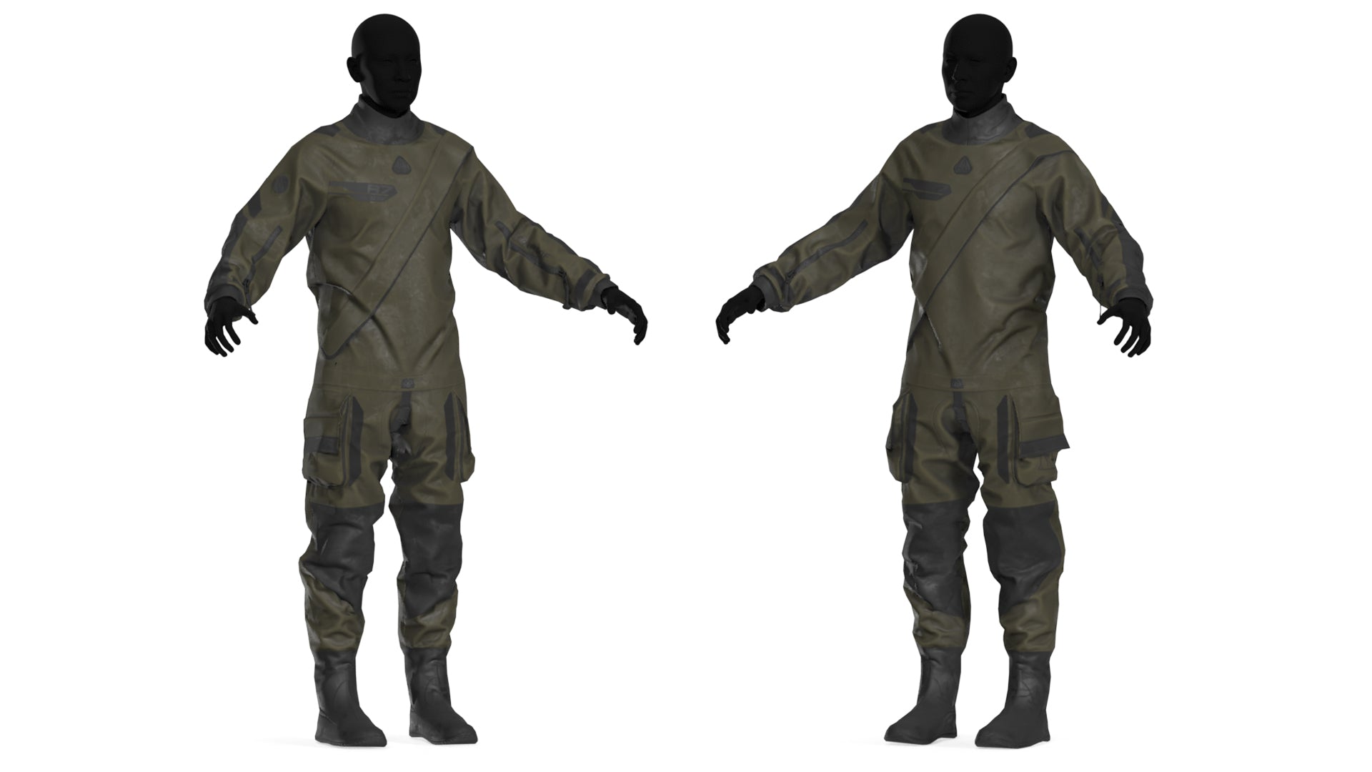 1920x1080 DANISH FROGMAN OPERATOR (RIGGED) Poly 3D Model. Game Ready