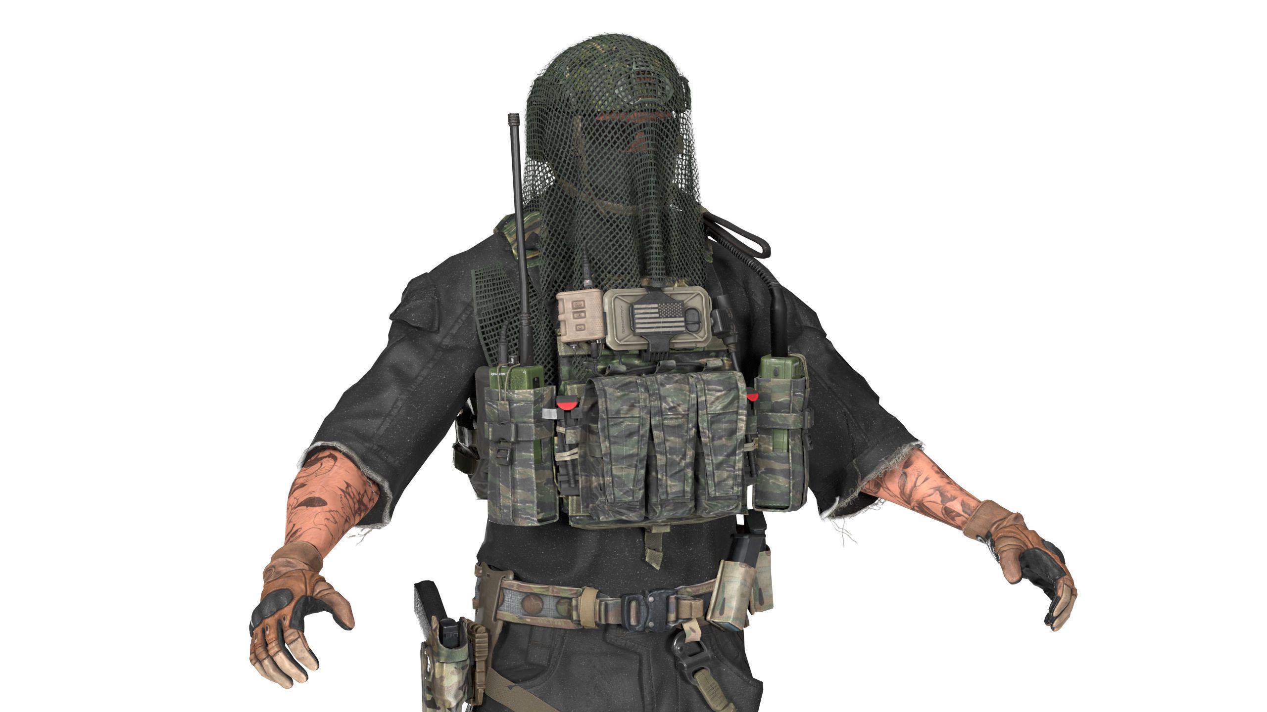 2560x1440 3D Model MILITARY FROGMAN SCRIM VR / AR / Low Poly