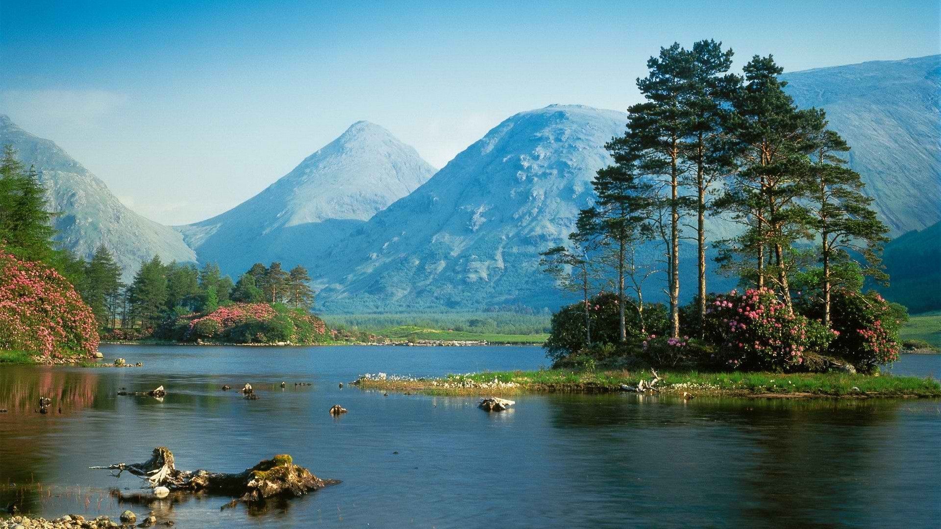 1920x1080 mountains, Landscapes, Nature, Trees, Hills, Scotland Wallpaper HD / Desktop and Mobile Background