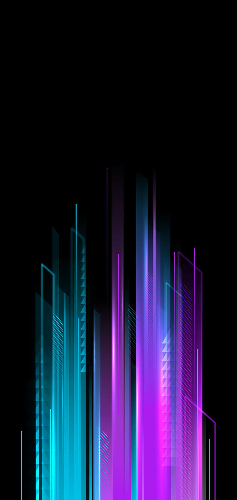 800x1684 Neon, effect, patterns, black, bright, dark, technology, , punch hole, HD phone wallpaper