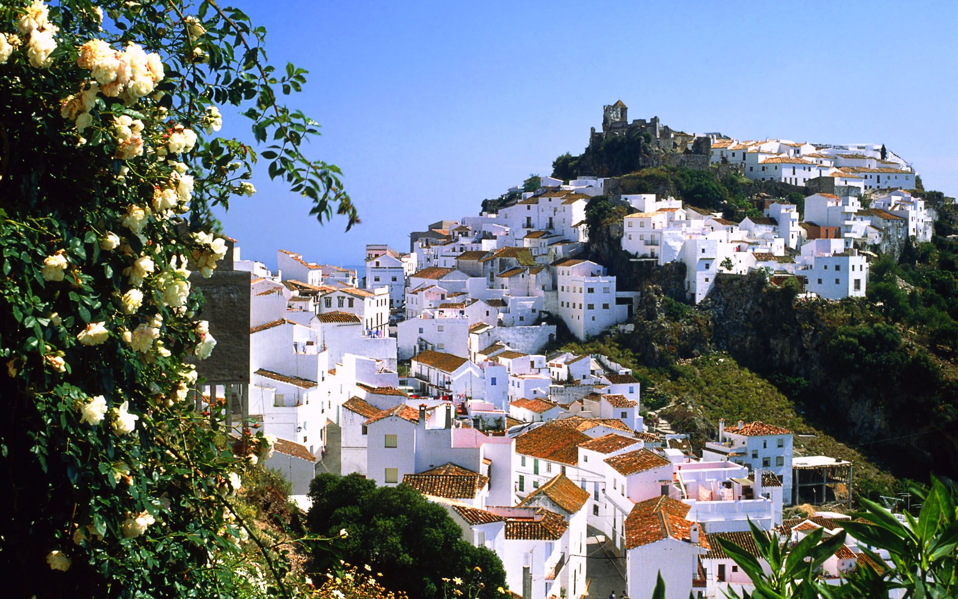 1920x1200 Sunlit Whitewashed Hilltop Village