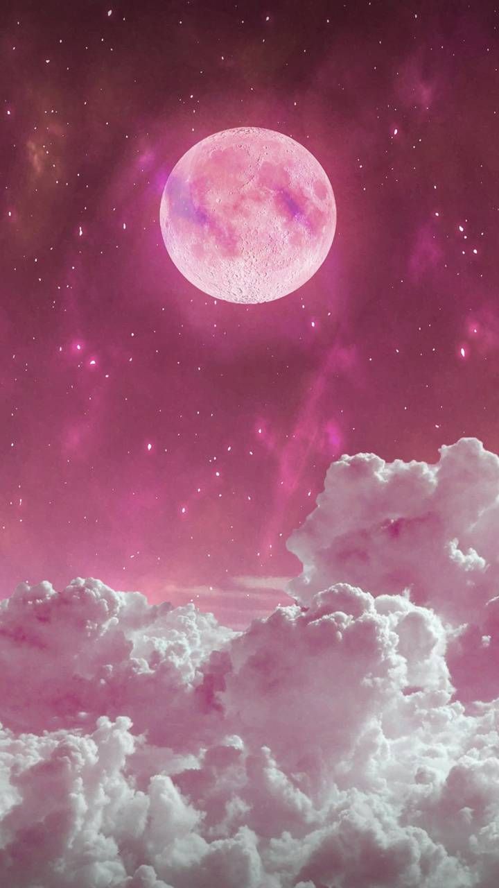 720x1280 Pink moon wallpaper