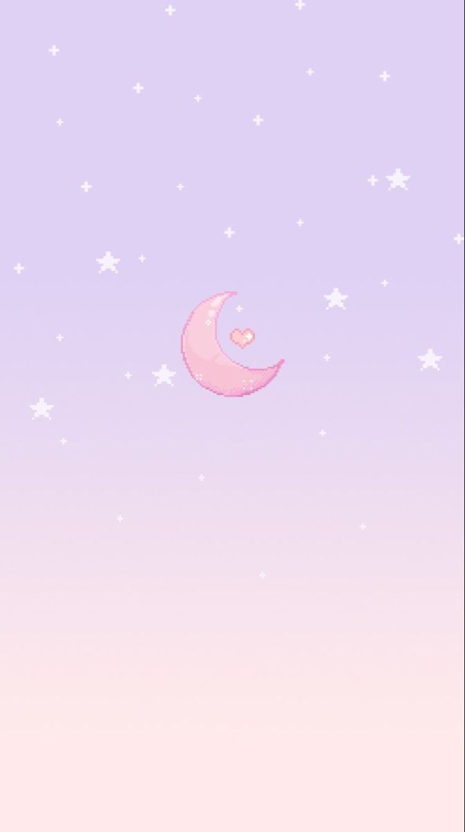 671x1200 Pink Moon and Starry Sky Wallpaper. Cute moon background, Pastel moon pattern, Pixel moon background