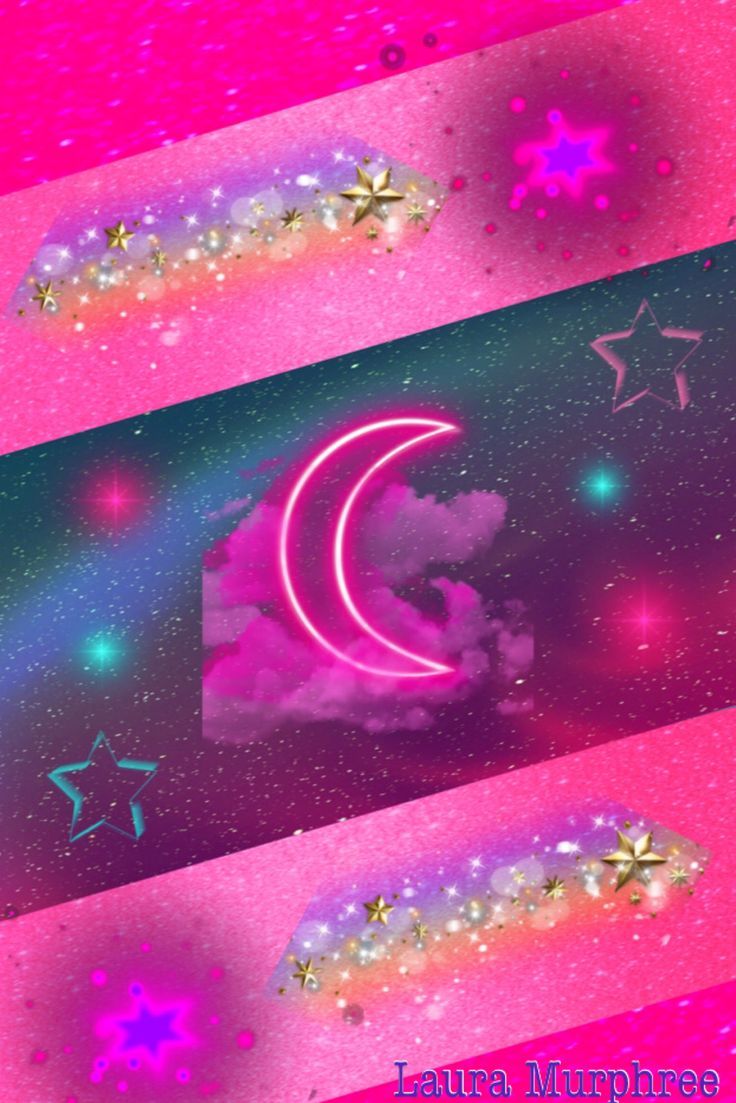 736x1103 Rainbow pink moon glitter wallpaper