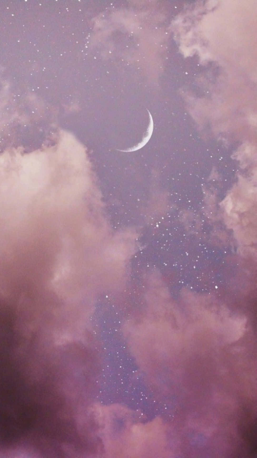 1080x1920 Download A Magnificent Soft Pink Moon Rise Wallpaper