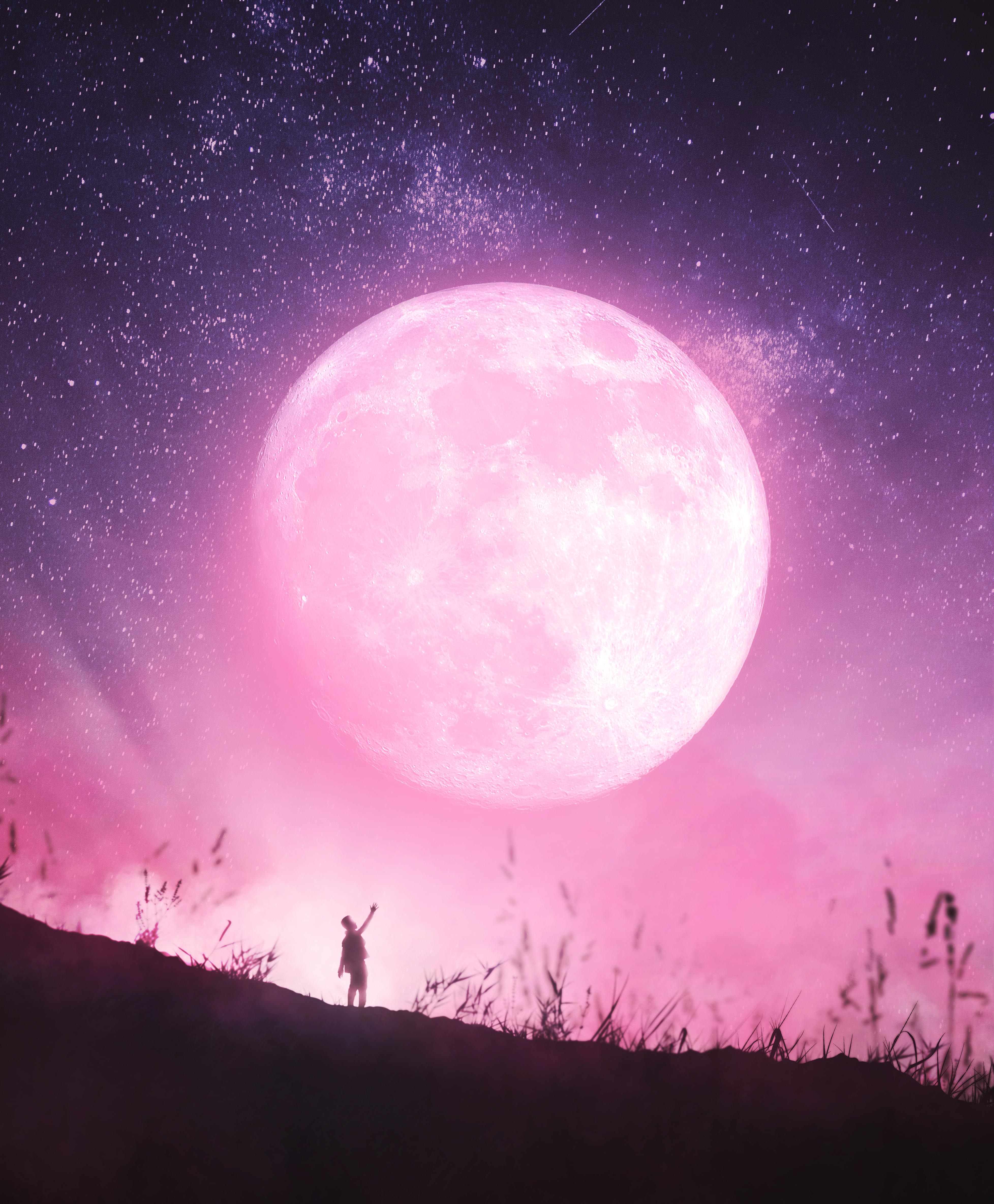 3911x4734 Pink Moon 4k Wallpaper