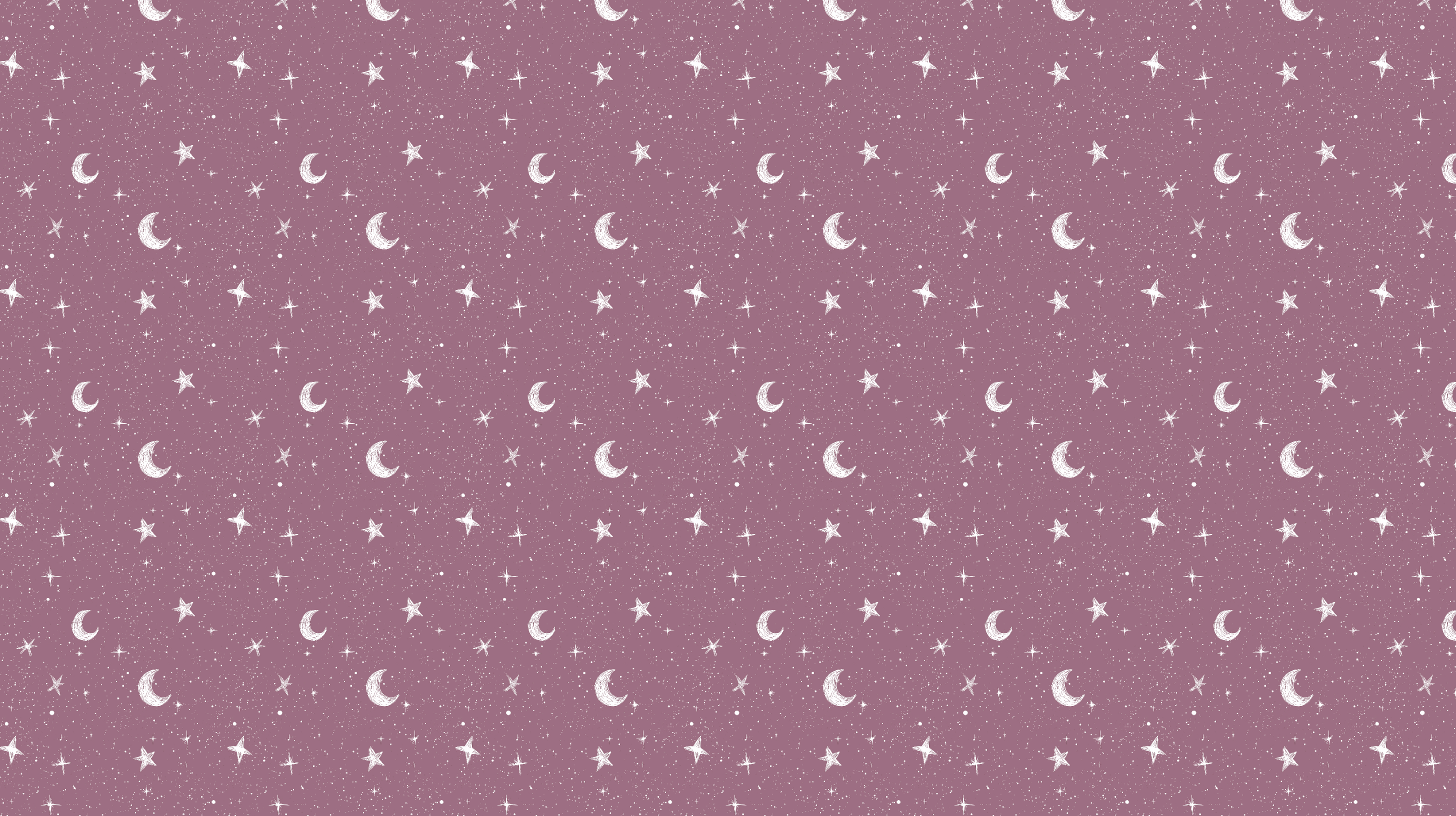 2912x1632 Kids room wallpaper with patterns. Starry sky and crescent moons on a
