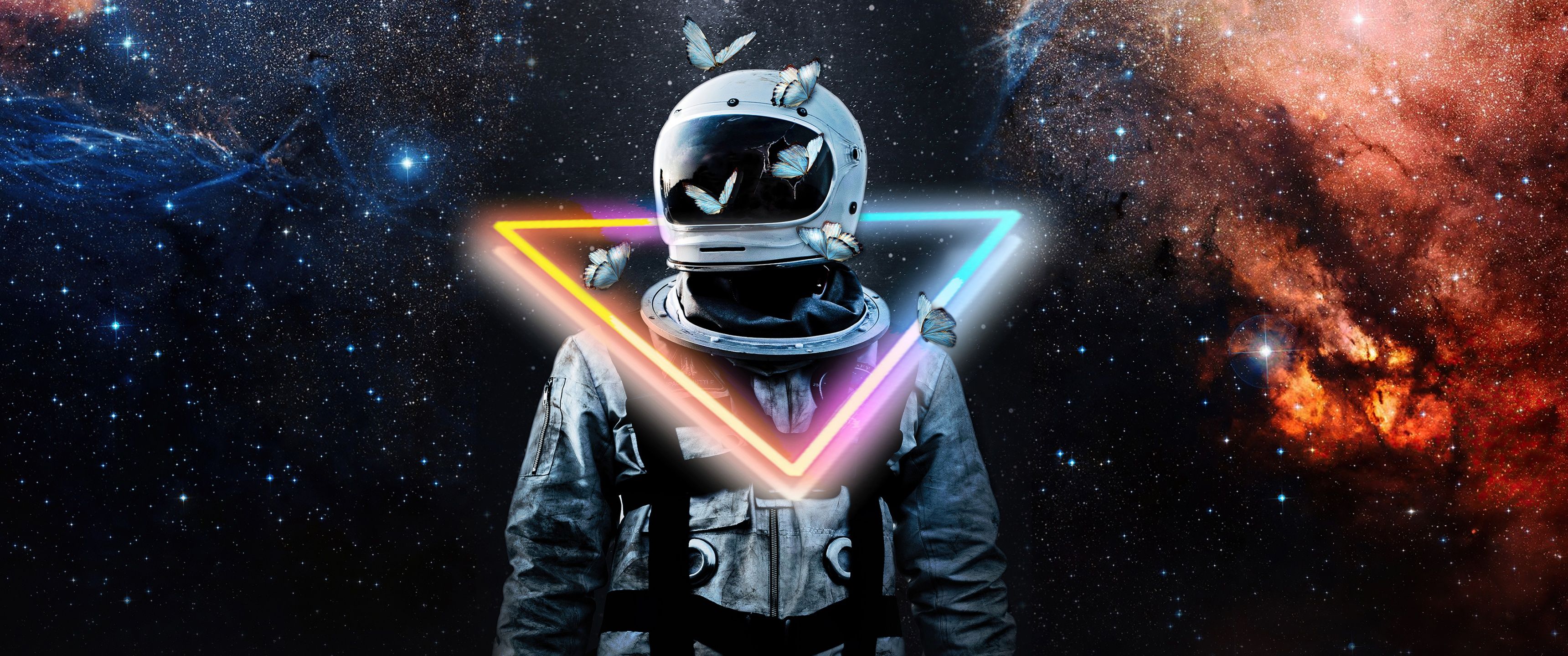 3440x1440 Astronaut Wallpaper 4K, Galaxy, Space suit, Dream
