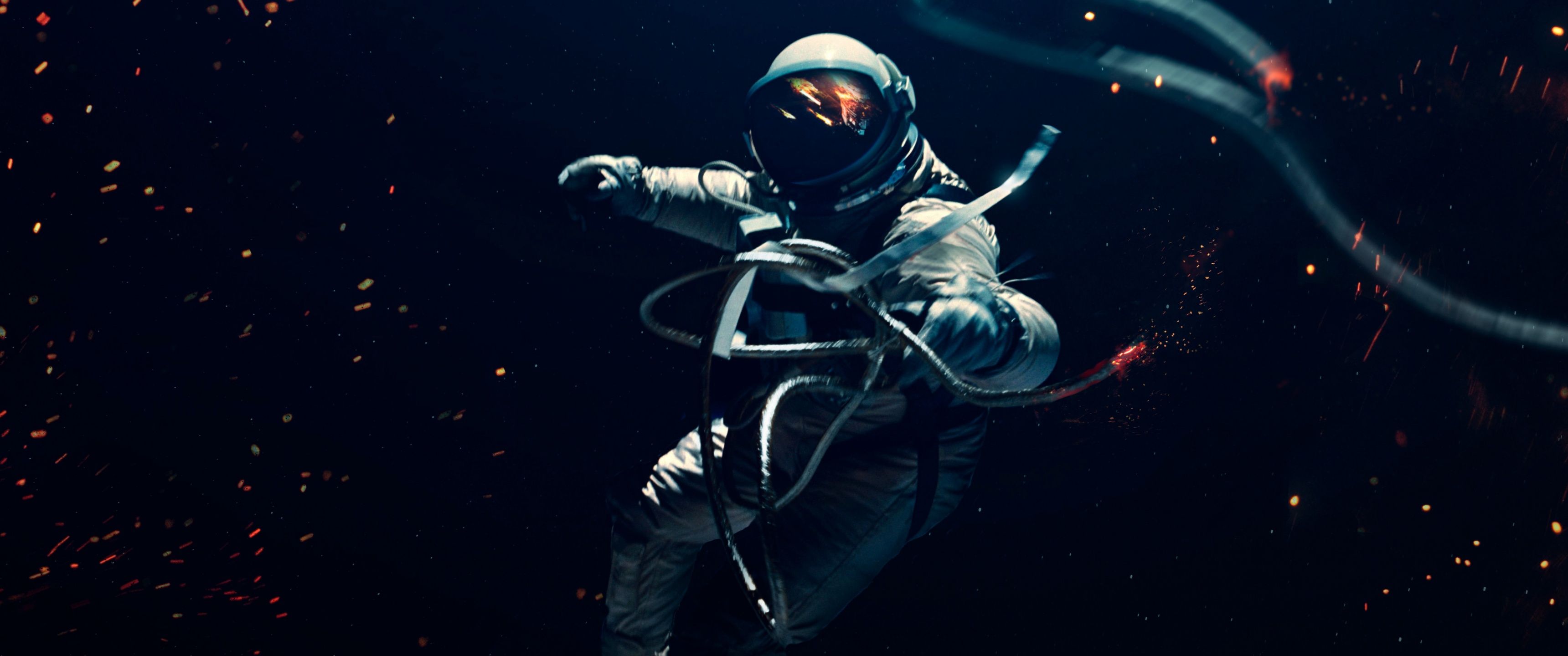 3440x1440 Astronaut Wallpaper 4K, Lost in Space, Space suit