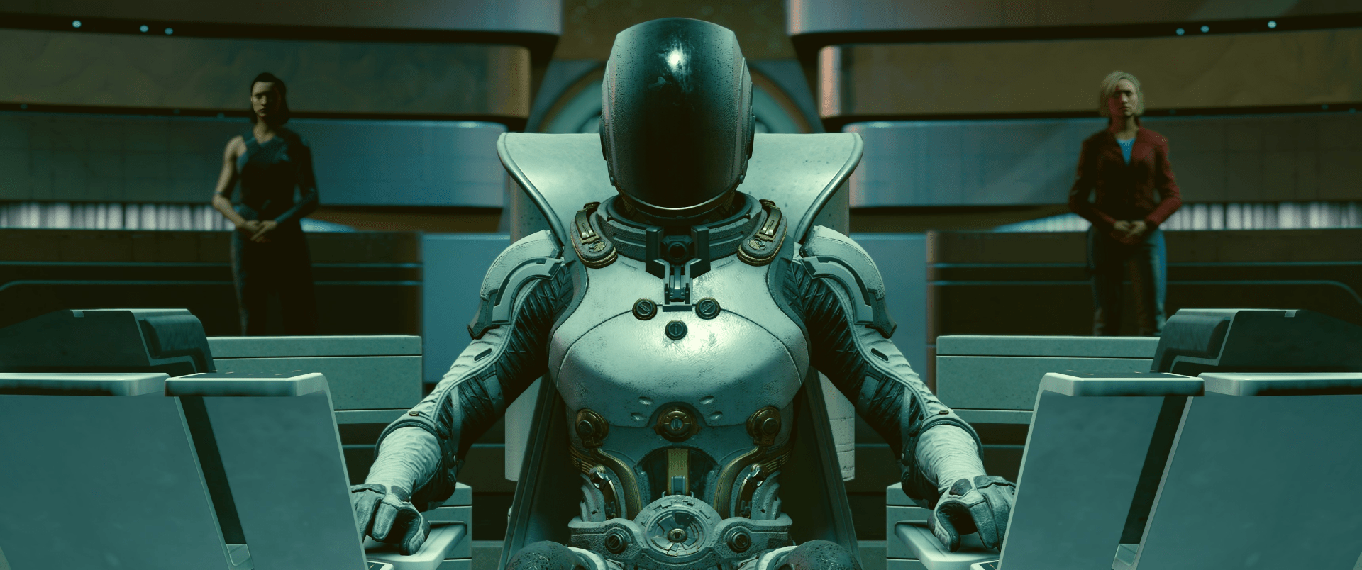 1920x804 Futuristic Astronaut Council HD Wallpaperx1440